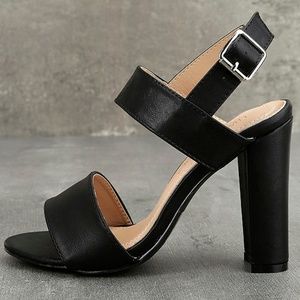 HANNELI BLACK HIGH HEEL SANDALS